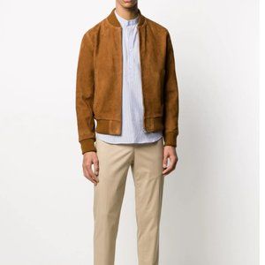 sandro suede bomber jacket